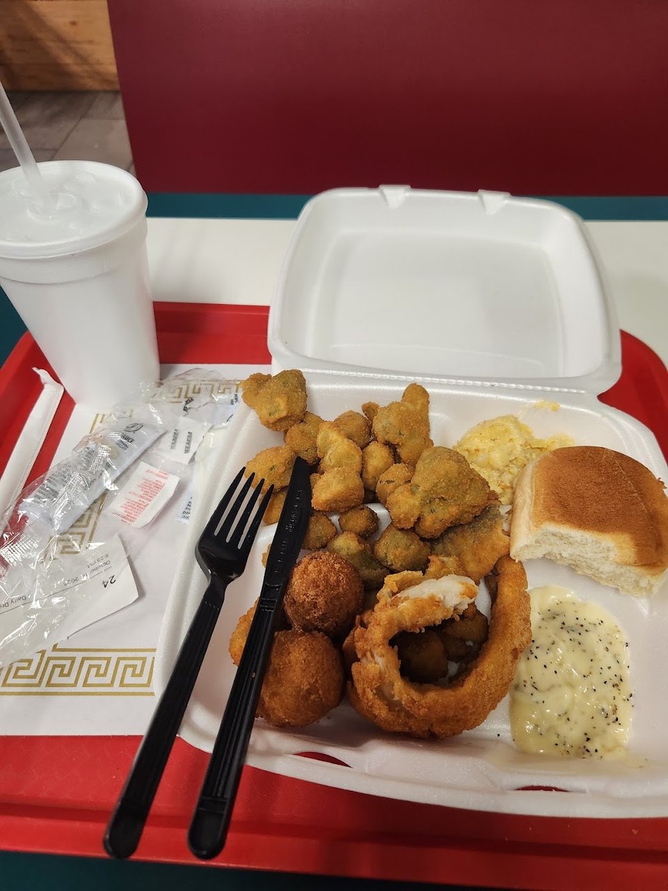 Casual meal served in a restaurant.