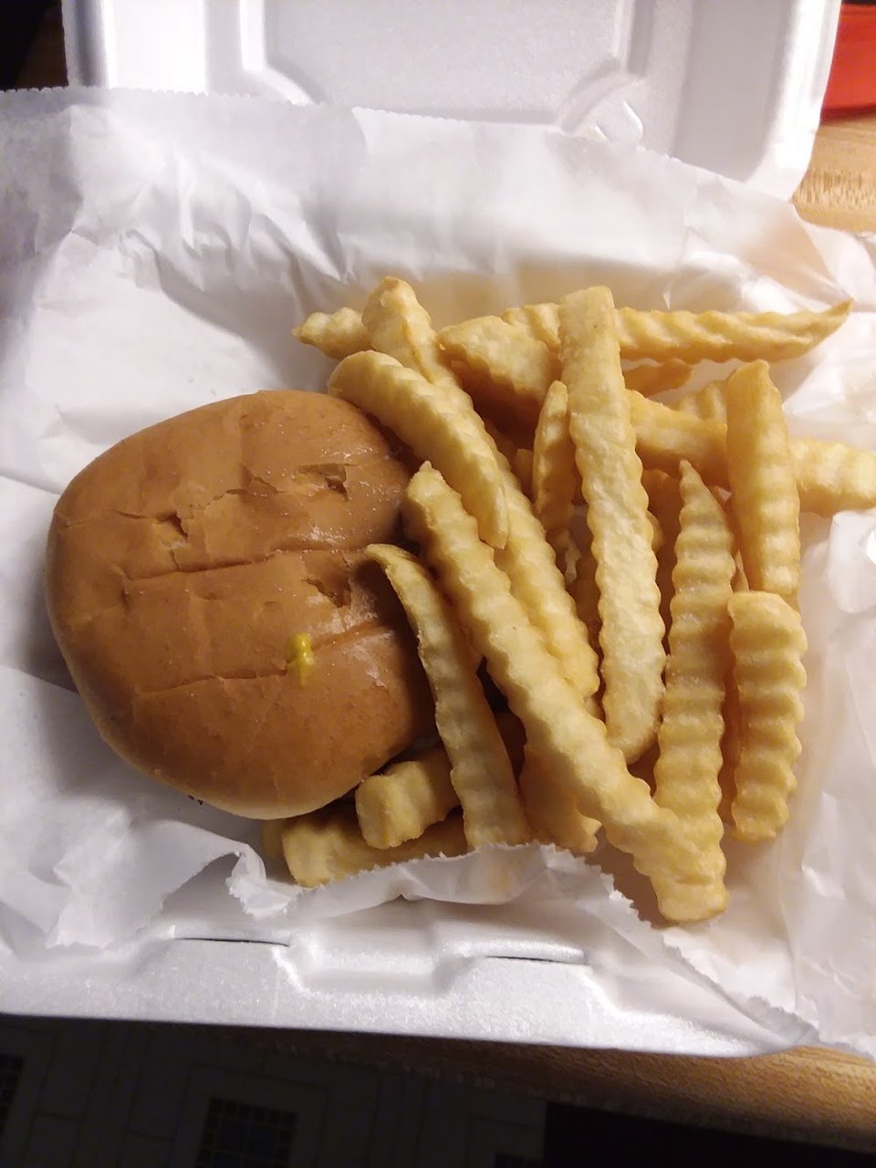 Close-up of prepared food items.